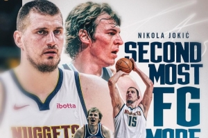 官网入口-约基奇掘金生涯命中数超丹-伊塞尔 上升至队史第二&amp;仅次英格利什