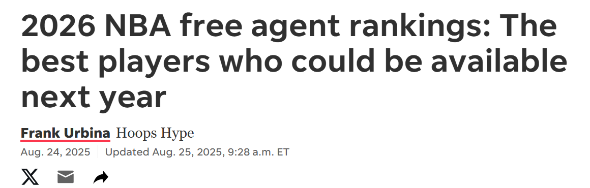 英雄联盟世界赛官网入口-詹姆斯排第3！美媒晒26年自由市场大鱼：哈登第4火箭队KD屈居第二